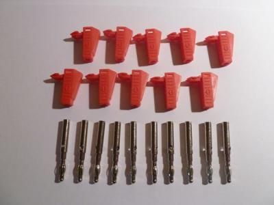 Bananenstecker Laborstecker stapelbar 4 mm rot, 10 Stück