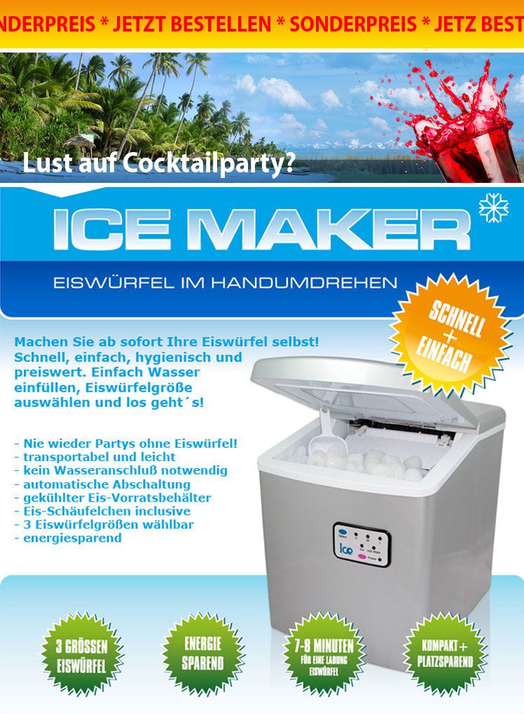 Eiswürfelmaschine / Eiswürfelbereiter / Icemaker SILBER