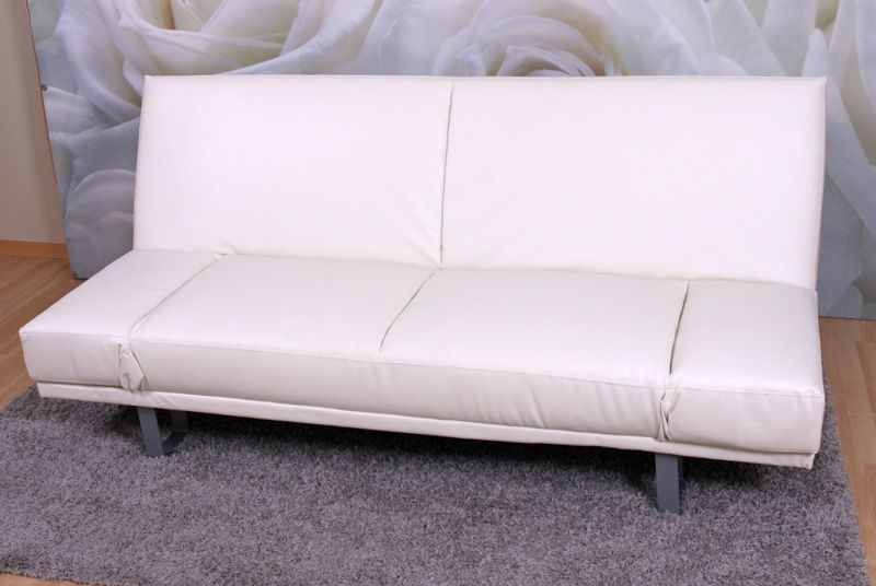 Schlafsofa Schlafcouch Sofa M50 Kunstleder creme