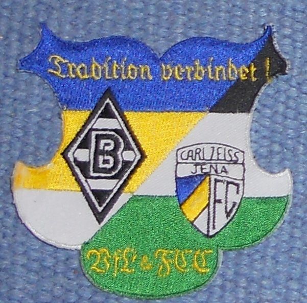 Aufnäher   BORUSSIA MÖNCHENGLADBACH/ CARL ZEISS JENA   Freundschaft