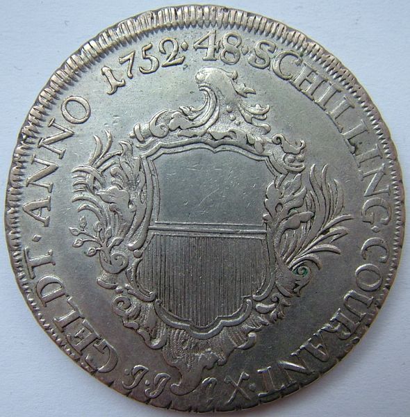 LÜBECK + 48 SCHILLING SILBER + COURANT TALER + 1752 [243]