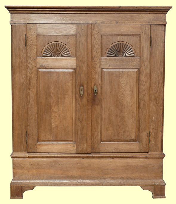 Biedermeier Dielenschrank, Sonnenschrank in Eiche