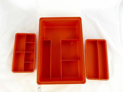 Vintage Tupperware Tuppercraft Hobby Craft Organizer Container Orange