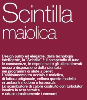 STUFA PELLET SCINTILLA 10KW MAIOLICA TELECOMANDO E CRON