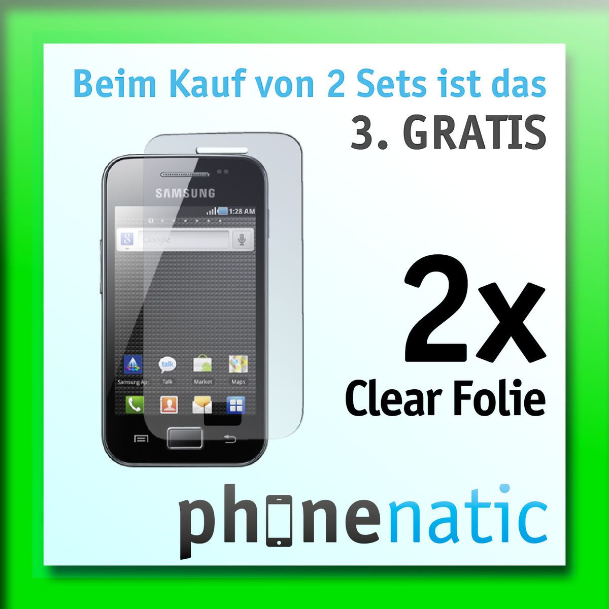 2x Samsung Galaxy Ace S5830 Schutzfolie   Schutz Display Folie Vorder