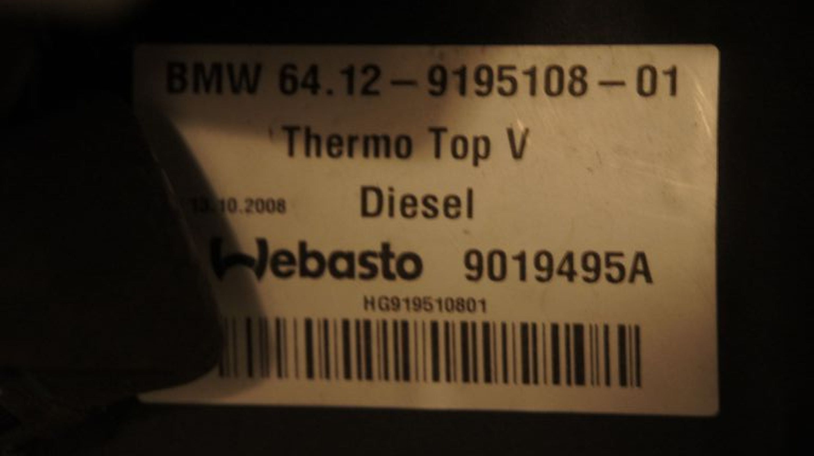 Standheizung Diesel Webasto BMW 9242141 E90 E91 E92 E93 LCI 316d 320d