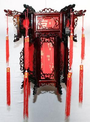 Lampe Deckenlampe Lammleder China, Asiatika, Feng Shui Drache