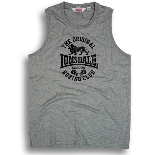 LONSDALE Tank Top Club Logo   Marl Grey