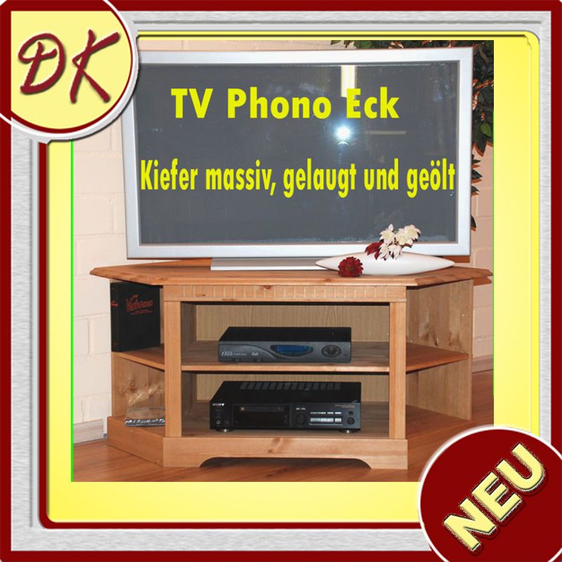 TV Eck Kommode Schrank Phono Regal Kiefer gelaugt geölt