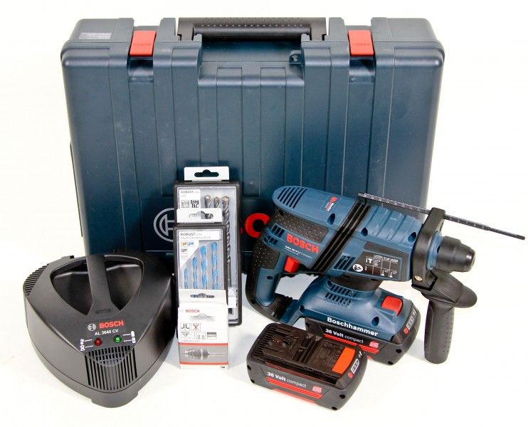 BOSCH GBH 36 V Li Compact 36V Li Ion Akku Bohrhammer Set + Zubehör