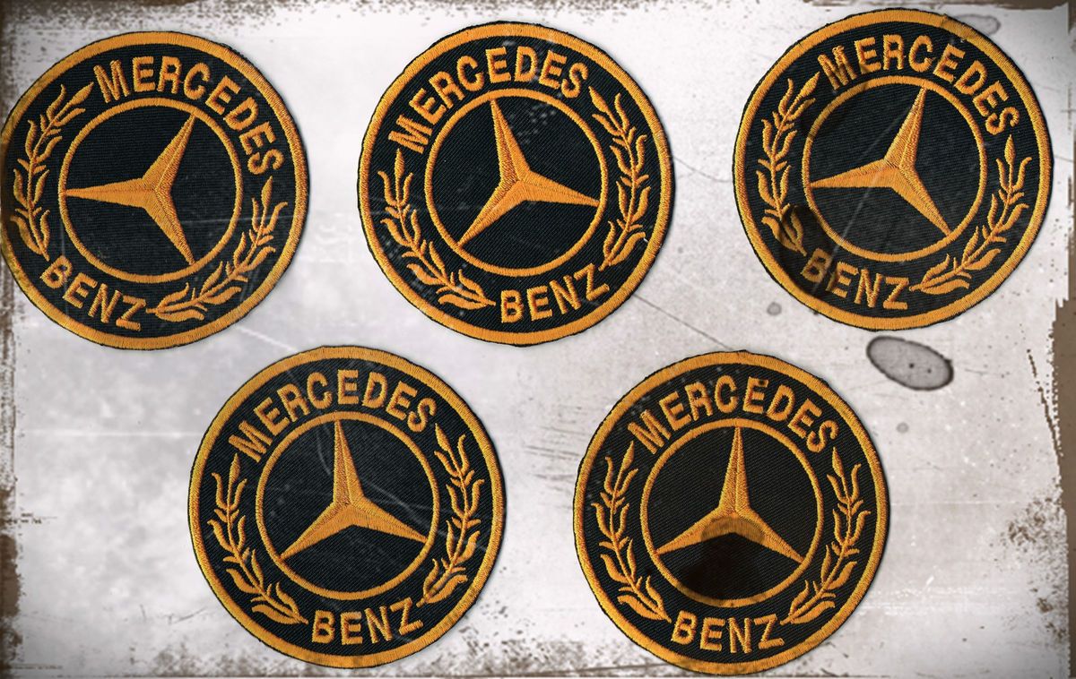 seltene grosse Mercedes Racing Oldtimer Aufnäher Patches 5 STÜCK