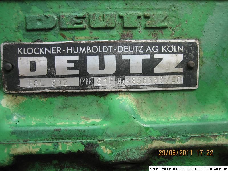 0267) Deutz D.40 F3L 812 funktionsfähiger Motor