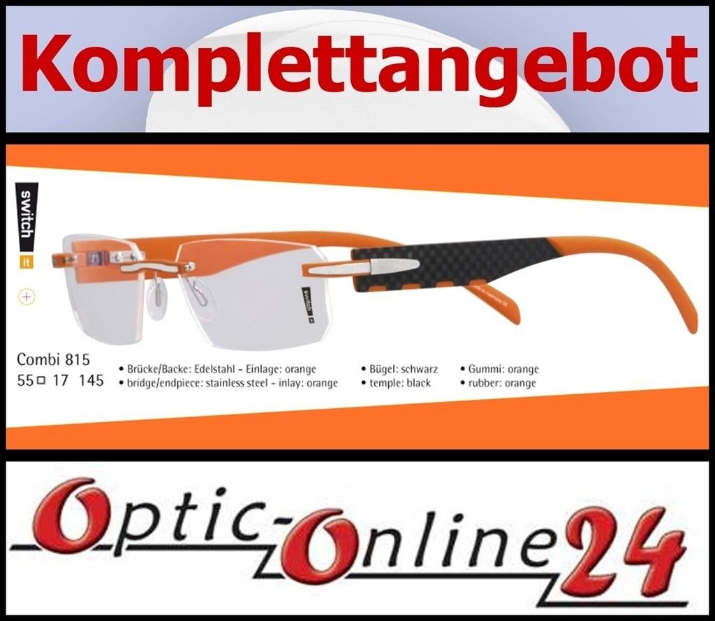 Komplettbrille Switch it 815 Brille + 1,6 Gläser Hart SET Clean