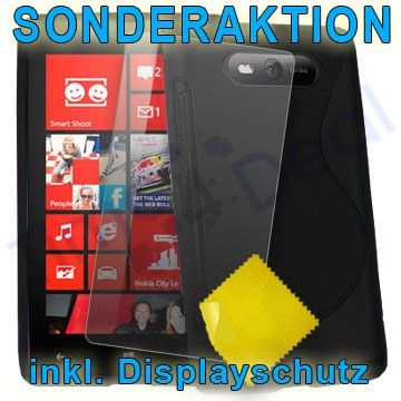 Case S CURVE SCHWARZ +Displayschutz Folie für NOKIA Lumia 820