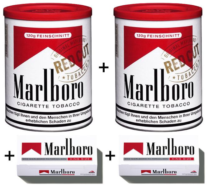 2x Marlboro Red, 120g (Zigarettentabak) + 2x Marlboro Red 200er