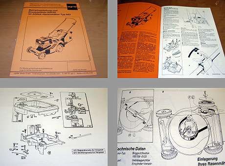 Agria 843 Rasenmäher Betriebsanleitung & Ersatzteile