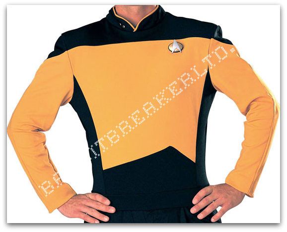 STAR TREK TNG Uniform Kostüm gold deluxe NEU   Größe M