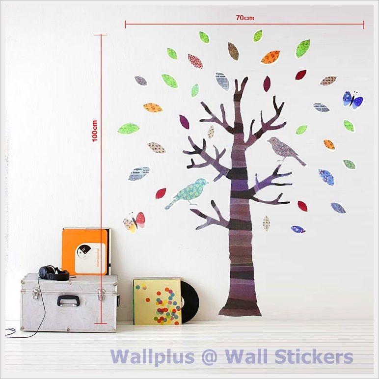 Bunter Baum Kinder Baumschule Wandaufkleber Wandbild wandtattoo