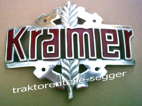 Kramer Emblem Logo Schild Zeichen Traktor Schlepper Kühleremblem Motorhaube Rund 