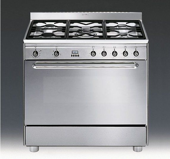 SMEG Gas Standherd SCD90GX Edelstahl 90 cm Gasherd Gasbackofen mit