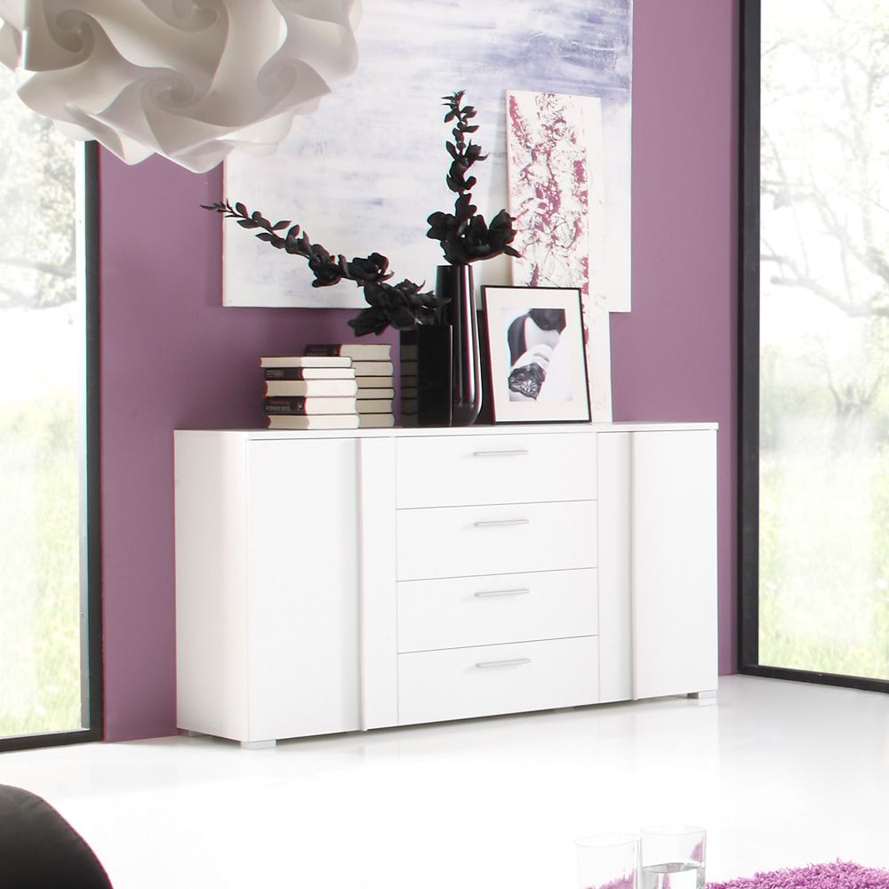 SIDEBOARD KOMMODE WOHNZIMMER HIGHBOARD ANRICHTE RAYEN WEIß