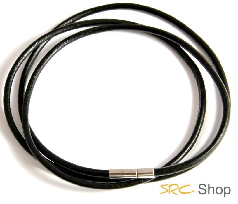 Leder Halsband Ø 3 mm Halskette 60 cm schwarz Kette Echtleder für