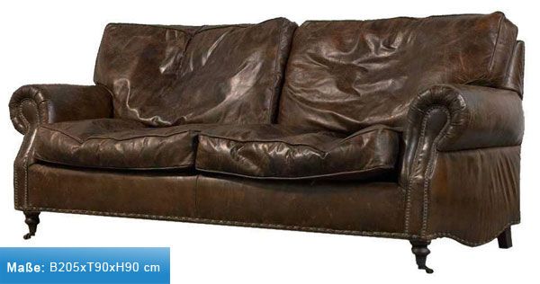 Echtleder Sofa Vintage Design Wales Leder Ledersofa NEU