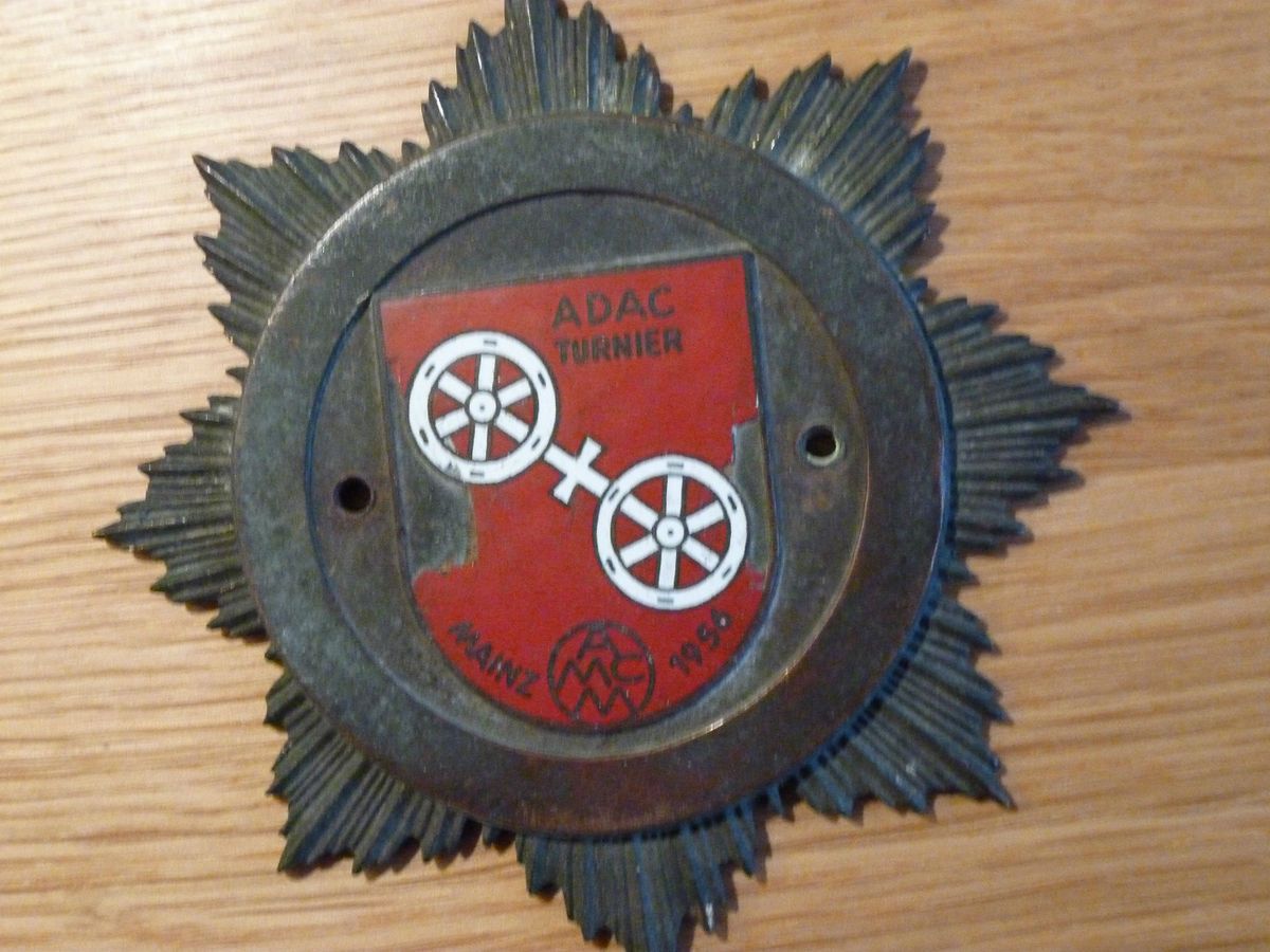 ADAC Turnier Mainz 1956 MAC Mainzer Automobil Club Rar Plakette Badge