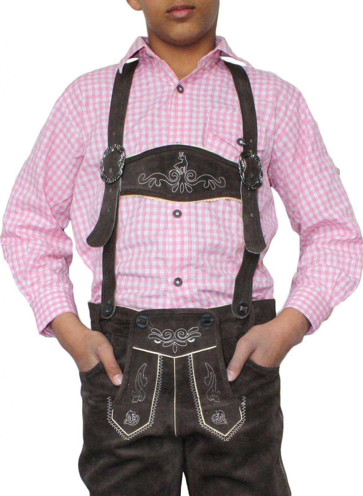 Kinder Trachtenhemd für Trachtenlederhosen Oktoberfest Trachtenmode