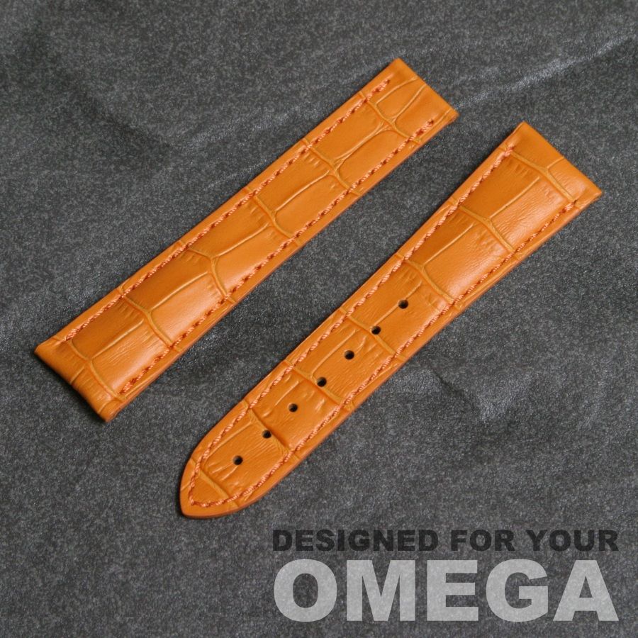 Echtes Leder Krokodil Muster Gekörnt Uhrenarmband Omega PO 22mm breit