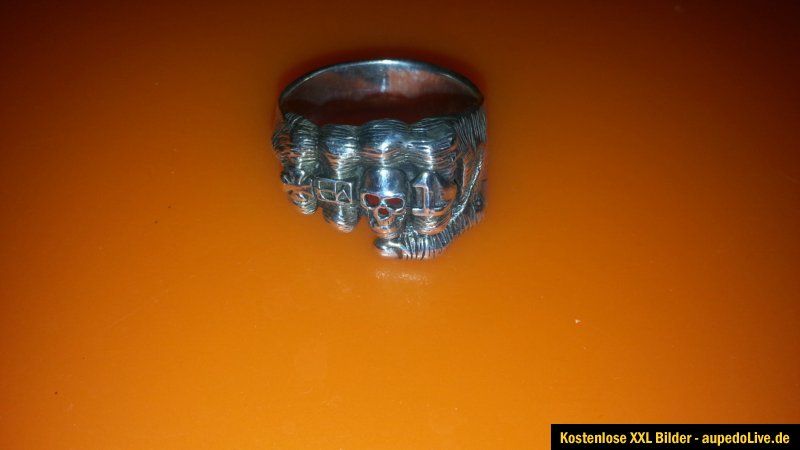 925 SILBER RING FAUST TOTENKOPF BIKER 1% EK1