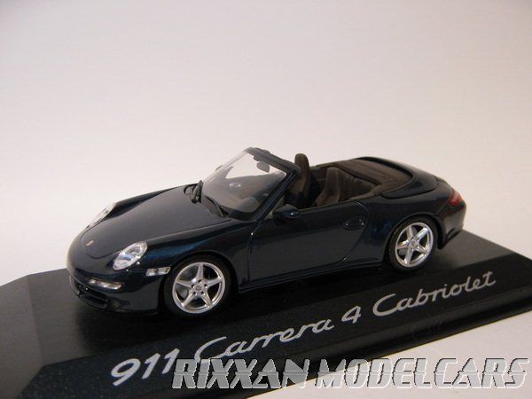 PORSCHE 911 CARRERA 4 CABRIO 2004 BLUE 1/43 MINICHAMPS