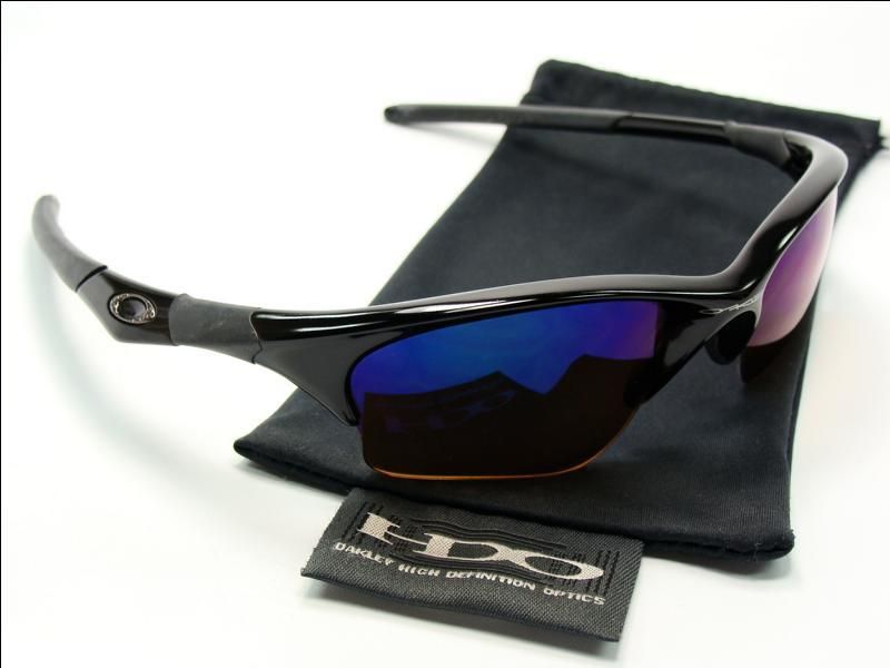 OAKLEY HALF JACKET BLACK BLUE POLARIZED SONNENBRILLE EYE FLAK FAST