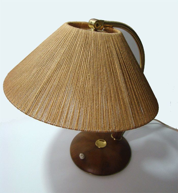 50er TEMDE lampe TEAK adjustable table LAMP 50s design