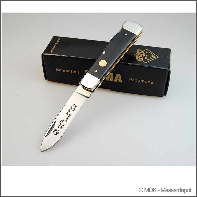 MDK   Puma Taschenmesser mit Griff aus Ebenholz hochwertiges Messer