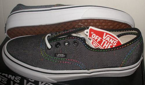 NIB MENS VANS RAINBOW WEAVE BLACK WHITE AUTHENTIC  CANVAS 