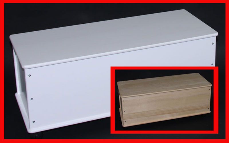 Wäschetruhe Wäschebox aus Holz, Länge=73cm, natur oder weiß