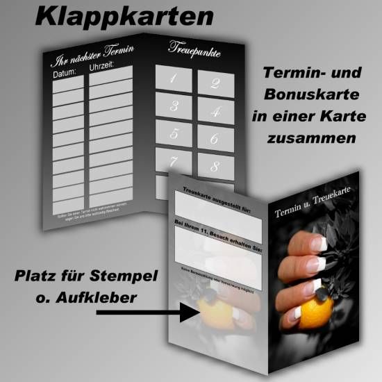 50 Klappkarten Terminkarten / Bonuskarten Nagelstudio