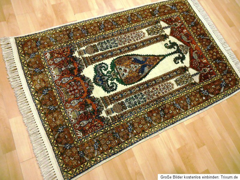 Seidenteppich GHOM KASCHMIR SEIDE NEUw Teppich Silk Old Rug