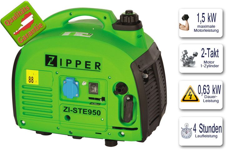 ZIPPER ZI STE 950 STROMERZEUGER STROM AGGREGAT GENERATOR BY HOLZMANN