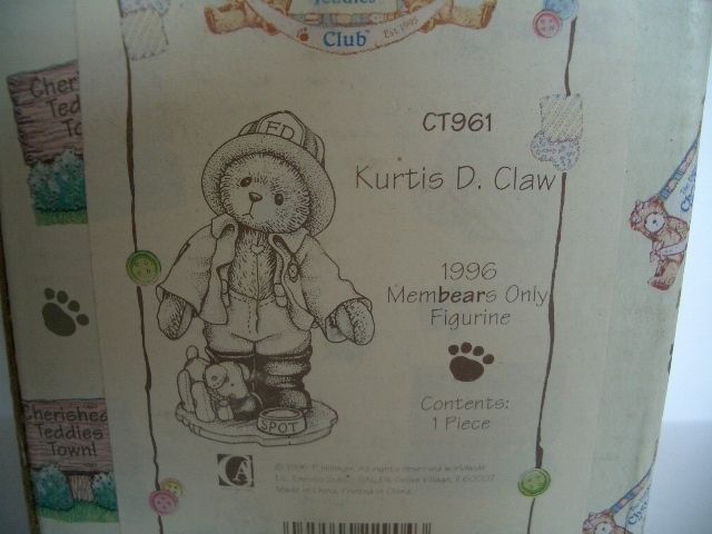 Cherished Teddies CT 961 Kurtis D. Claw NEU + OVP P2