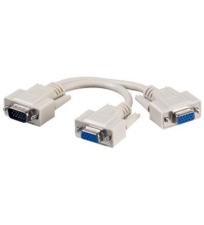 VGA Kabel Y Verteiler Kupplung 1xVGA St. 2xVGA Buchse Adapter