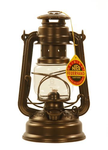 FEUERHAND Sturmlaterne Petroleumlampe edel in bronze