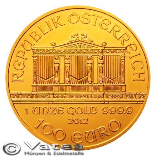 Österreich Wiener Philharmoniker 2012 1 Unze Oz Gold