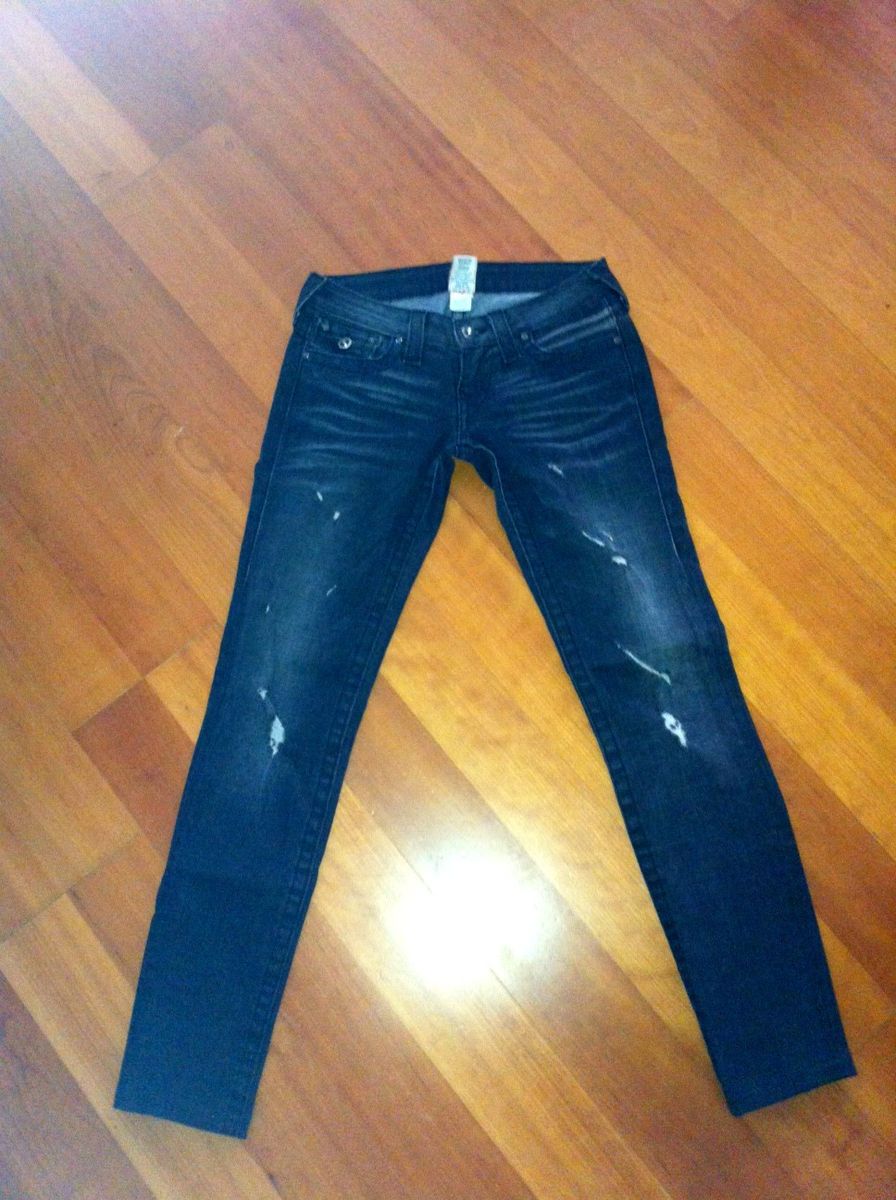 True Religion Jeans 26 Disco Julie Roehre Roehrenjeans schwarz grau